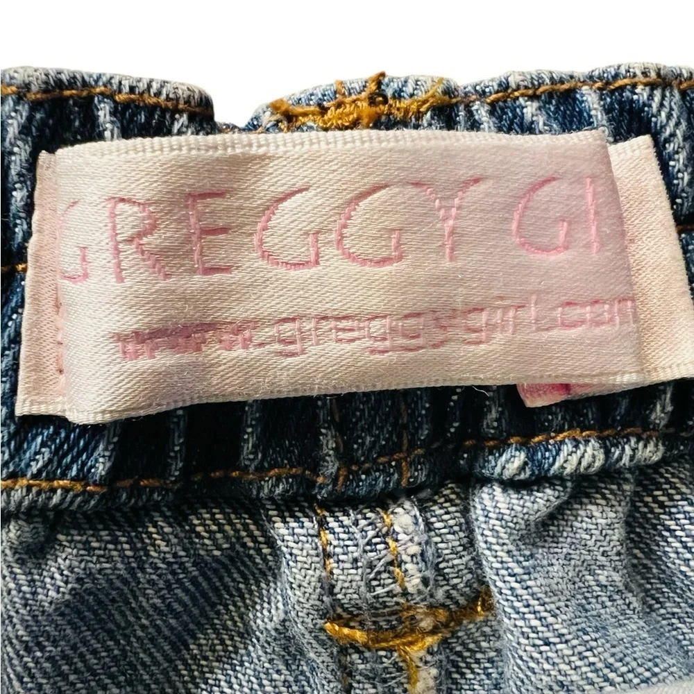 Greggy Girl Chic Denim Skirt with Brown and Leopard Accents Girl’s Size 6